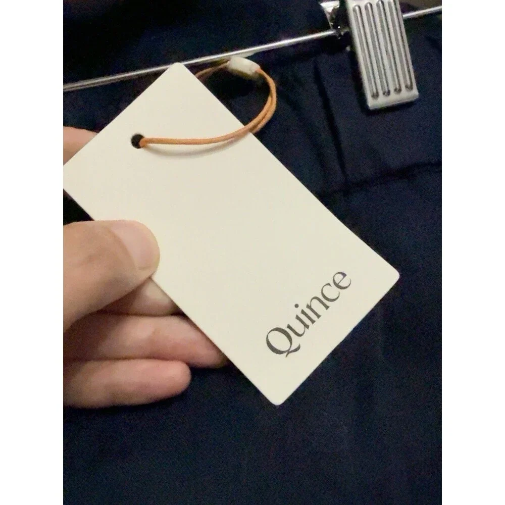 Quince European Linen Tapered Ankle Culotte Pants M Navy New Coastal Minimalist